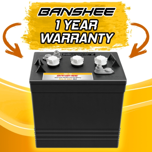 Banshee Heavy Duty 6V Flooded Lead Acid Battery, Replaces Trojan T105, T125, T145, T605