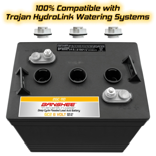 Banshee Heavy Duty 6V Flooded Lead Acid Battery, Replaces Trojan T105, T125, T145, T605