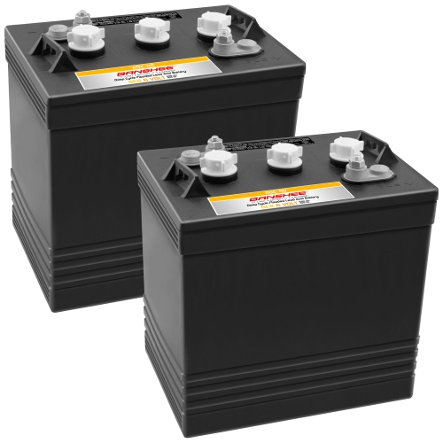 2 Pack (12V Combo) of Banshee Heavy Duty 6V Flooded Lead Acid Batteries, Replaces Trojan T105, T125, T145, T605
