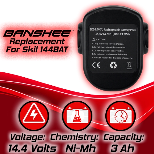 Skil 14.4v Power Tool Battery 144BAT, 3.0ah by Banshee 7