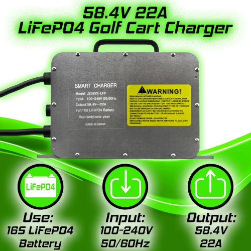 51V 105AH LifePo4 Lithium Battery Replacement for 48V Yamaha G19 - 22A Charger Included