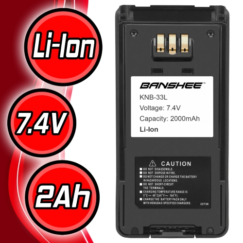 Banshee KNB-33L 2000mAh Li-ion Battery Compatible for Kenwood TK-2180 TK-3180 TK-5210 TK-2180K TK-3180K TK-5310 TK-5410 NX-410 NX-411 Portable Radios 2