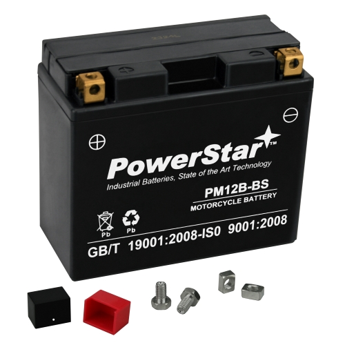 PowerStar PM12B-BS Battery Fits or replaces Ducati 1098 late 07 and up(2007-2009)
