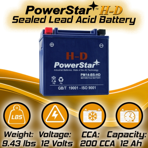 14-BS PowerStar HD SLA AGM Battery