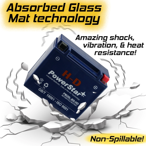 HD battery TPZ20L replaces Shocker, Twin Power 781153, 65991-82B