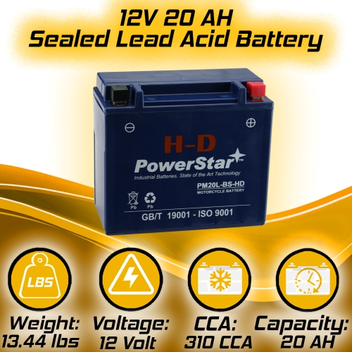 ytx20l-bs battery with 3 year warranty 
