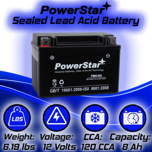 9-BS PowerStar SLA AGM Battery 8
