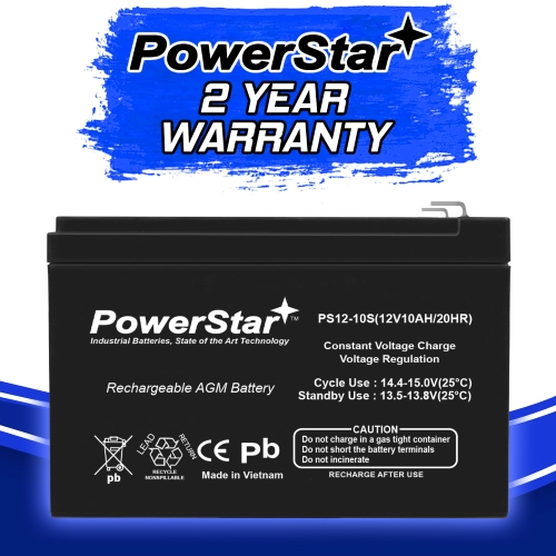 PowerStar 12V 10Ah BP10-12 PWL12V100 A512 10.0SR 10.0S Rechargeable SLA Batt 1