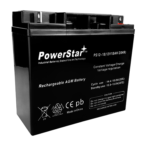 12 Volt 18 Amp Hour, Rechargeable Sealed Lead-Acid Deep Cycle Battery