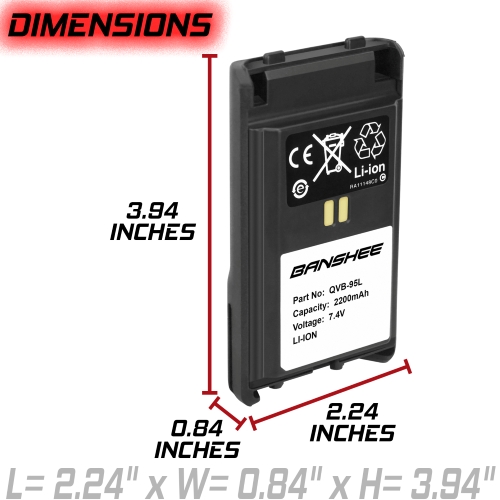 FNB-V96 FNB-V96Li Battery 2200mAh Replacement for Yaesu Vertex VX-350 VX-351 VX-354 VX-359 Two Way Radio 5