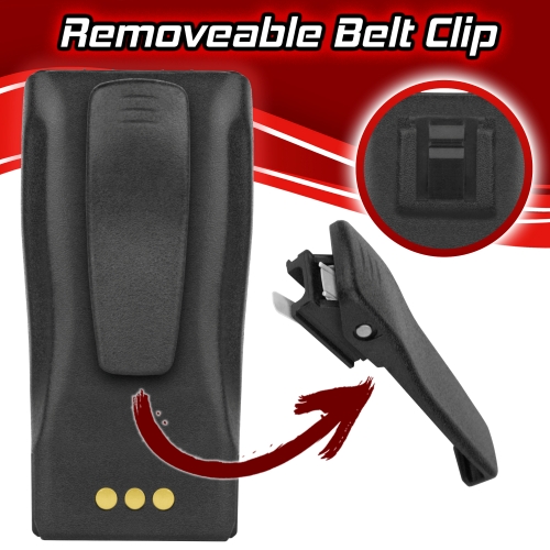 NNTN4851A NNTN4851 Ni-MH Battery Replacement for Motorola Portable Radio CP200 CP200D CP200XLS PR400 CP250 CP450 CP450LS GT-2050 NNTN4851A NNTN4496 NNTN4497 with Belt Clipâ€¦ 4