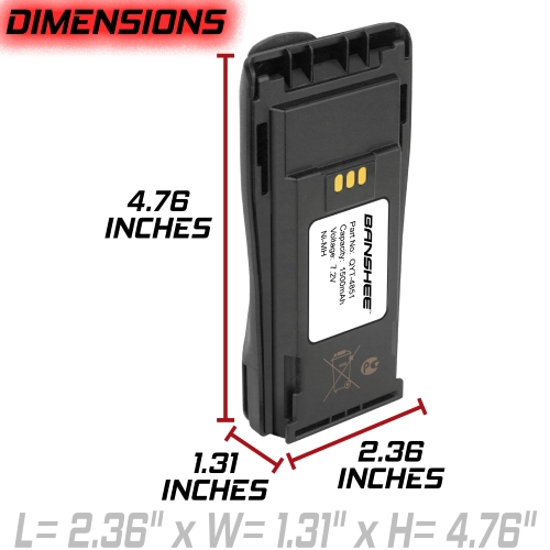 NNTN4851A NNTN4851 Ni-MH Battery Replacement for Motorola Portable Radio CP200 CP200D CP200XLS PR400 CP250 CP450 CP450LS GT-2050 NNTN4851A NNTN4496 NNTN4497 with Belt Clipâ€¦ 5