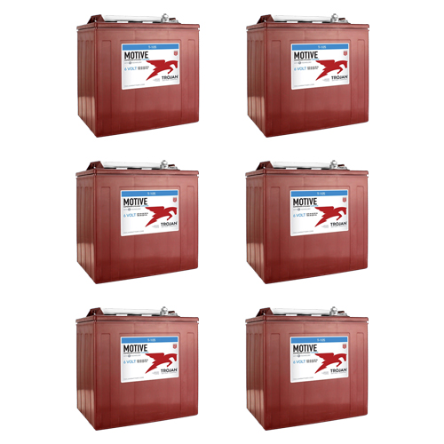Trojan T-105 6V Volt Deep Cycle Golf Cart, Solar, Marine, RV and Industrial Use Battery 6 PACK 