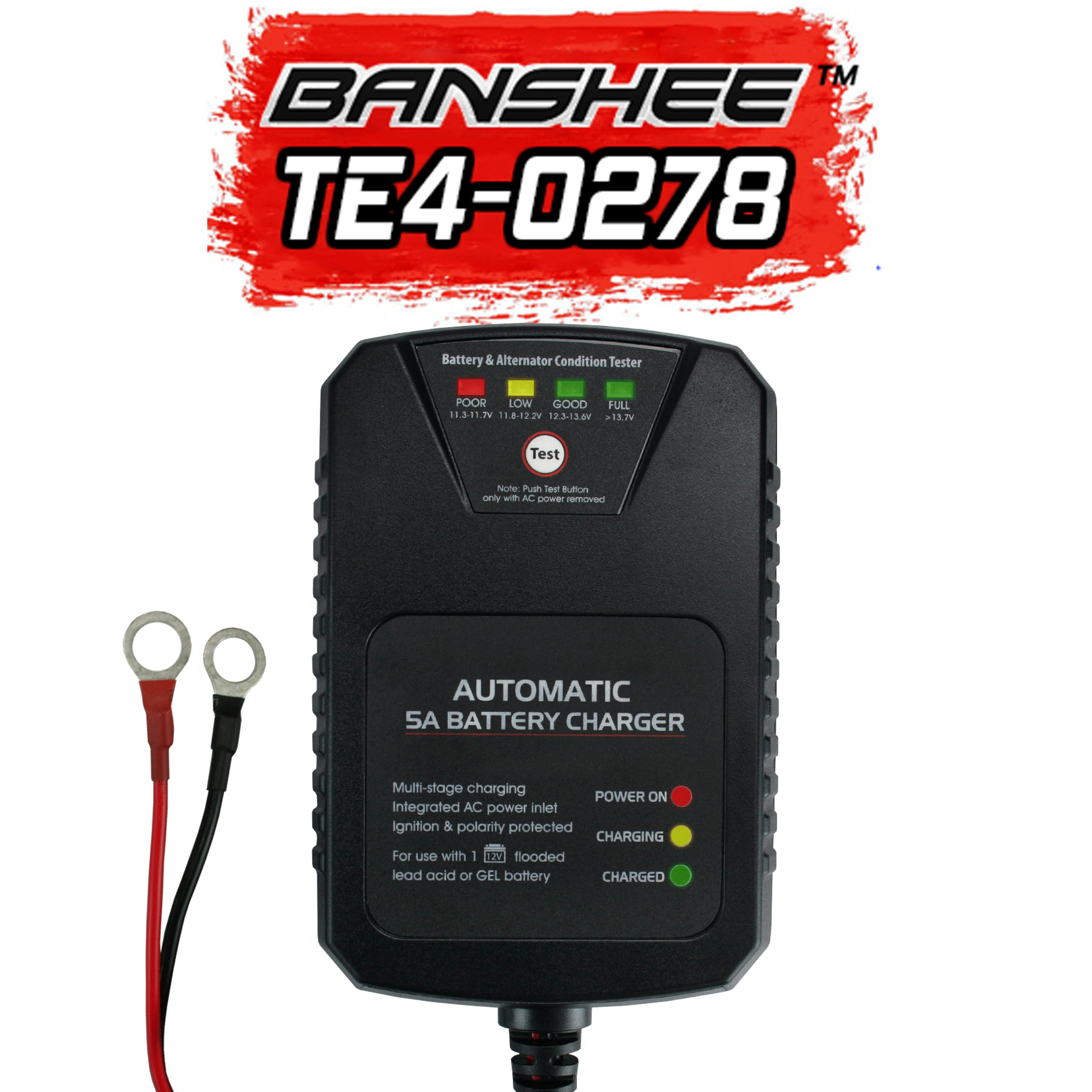 Electron 12V Lead Acid Battery Charger With Short Circuit & Reverse Polarity Protection - 5038_VDNO9