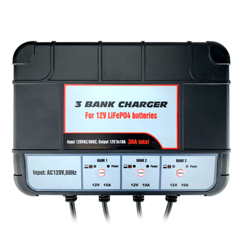 Banshee 10 Amp 12V 3 Bay Lithium Charger for LiFePO4 Batteries