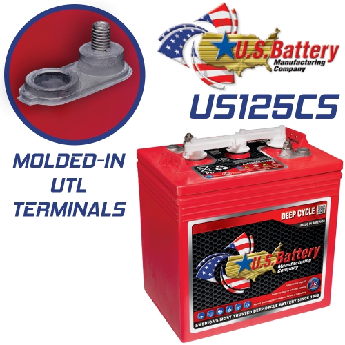US Battery US125CS T-125 6V 240Ah Flooded Lead Acid GC2 Deep Cycle Battery x 2