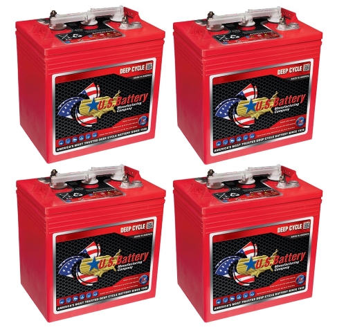 US Battery US145 T145 6 Volt, 250 AH Deep Cycle Battery - 4 Pack
