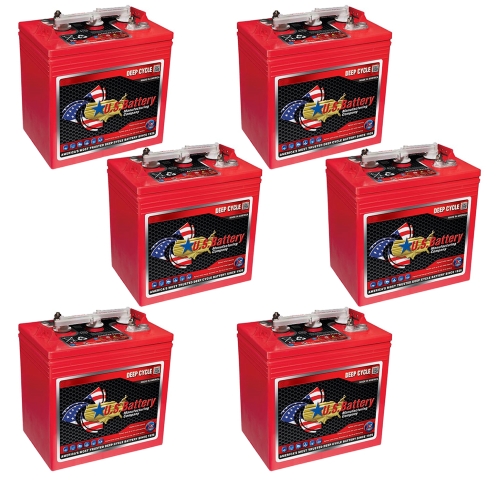 US Battery US145 T145 6 Volt, 250 AH Deep Cycle Battery - 6 Pack