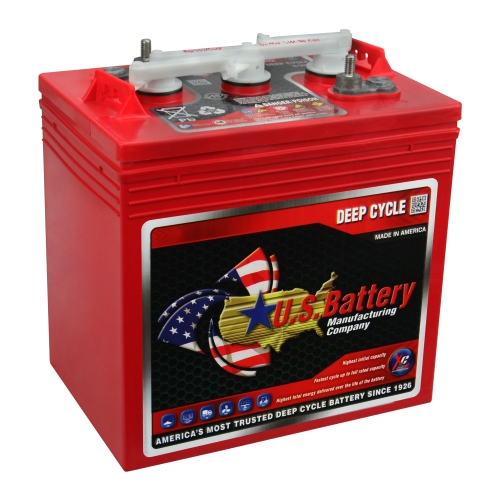 US Battery US2200XC  T-105 6V Volt Deep Cycle Golf Cart, Solar, Marine, RV and Industrial Use Battery - 8 Pack