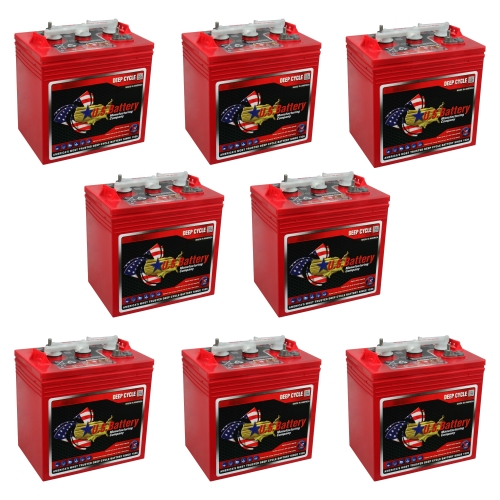 US Battery US2200XC T-105 6V Volt Deep Cycle Golf Cart, Solar, Marine, RV and Industrial Use Battery - 8 Pack