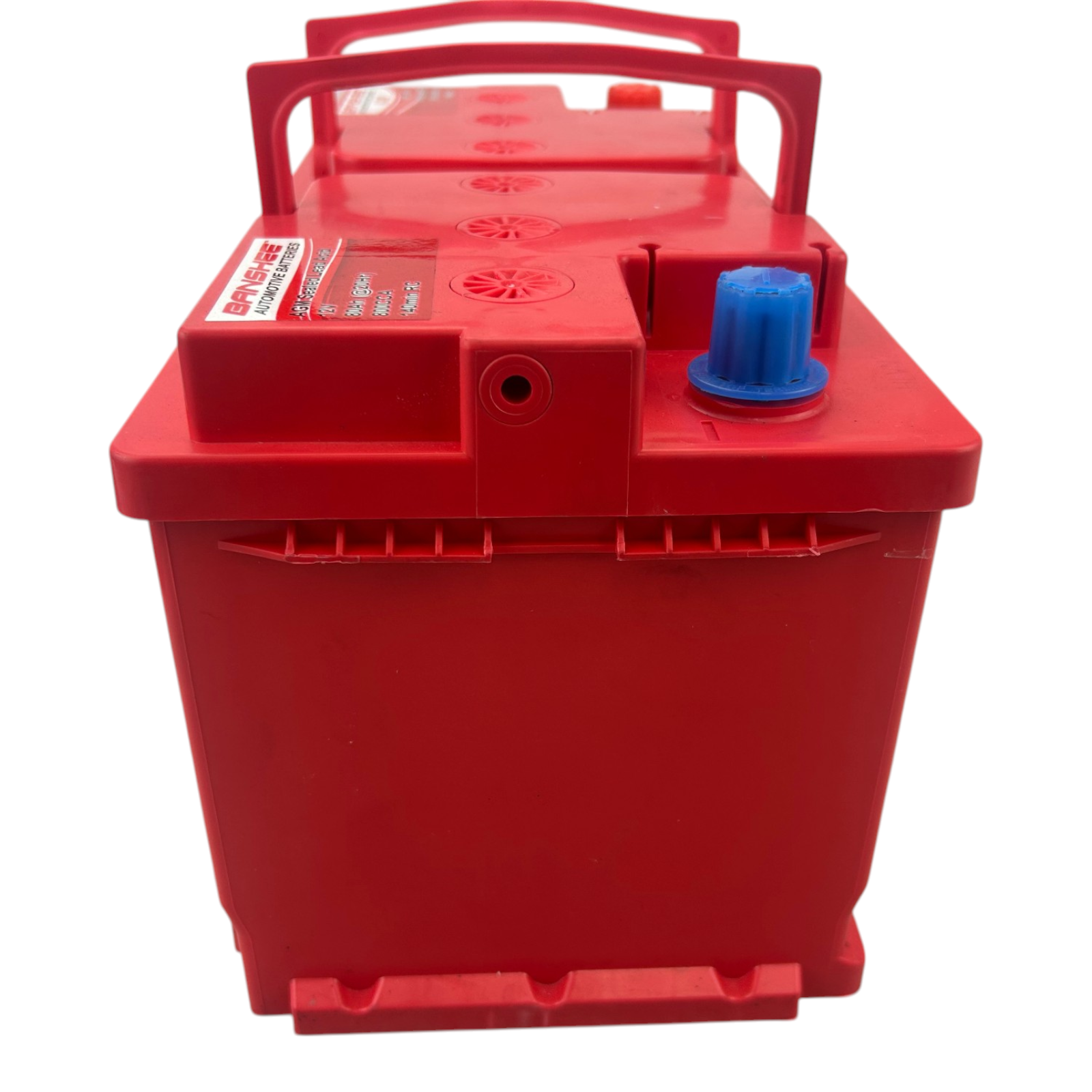 Banshee 94R H7 AGM car battery side view showing maintenance-free 12V 80Ah automotive battery with durable spill-proof AGM construction.