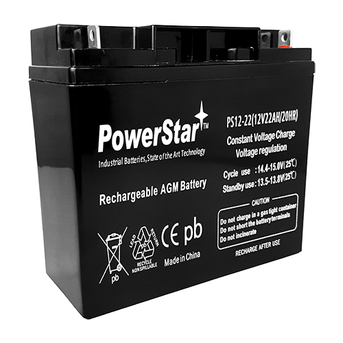 PowerStar 12V 22Ah UPS Battery Replaces 20Ah Ritar RT12200, RT 12200