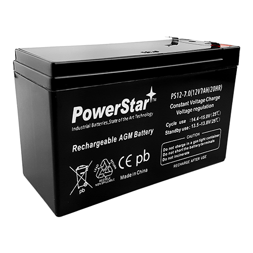 (2) PowerStar 12V 7Ah CA1270 Scooter Bike Battery Replaces OD 6-DW-7 ES7-12